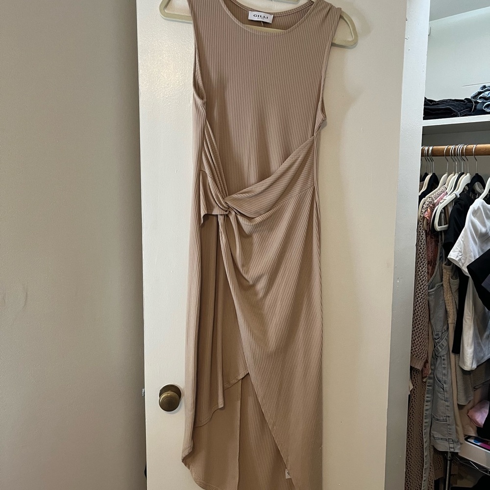 Gilli High Low Tan Dress